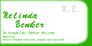 melinda benker business card